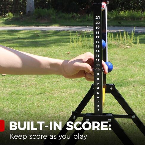 Metal Frame Ladder Ball Game Set - Portable Outdoor Games Ladder Toss with Scorekeeper - Includes 6 Bolas and Carry Case in Saudi Arabia