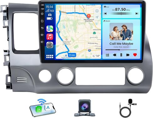 8-Core 4+32g Car Radio for Honda Civic 2006-2011: Android 13 Stereo Wireless Carplay Android Auto ، 10 "شاشة تعمل باللمس 1280 * 800 5G WIFI GPS Camera in Kuwait