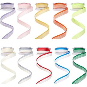 infunly 20 ياردة كتاب Twill Book Binding Endband 10 ألوان Cut-Table-Table-Tableding Bookbands 1/2 "Wide Archival Binding Ribbon Bookmaking Cloth for Book Reader Lover Book Decor in Kuwait