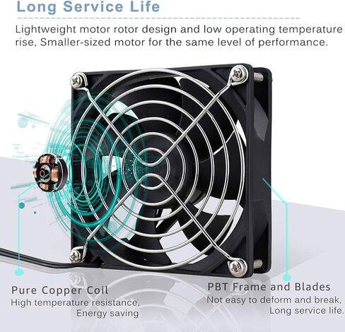 GDSTIME EC AXIAL 8025 ، مروحة الكعك 110V 115V 120V 220V 240V AC 80 مم × 25 مم مروحة تبريد صغيرة بدون فرش مع سلك الطاقة لمشاريع عادم التهوية DIY in Saudi Arabia