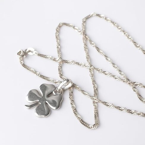 925 Sterling Silver Four Four Leaf Clover Necklace - Rhodium مطلي بالمرآة اللامعة اللامع قلادة شامروك مع سلسلة 20 بوصة - سحر حظ سعيد - المجوهرات الأيرلندية للنساء - مصنوعة يدويًا in Saudi Arabia