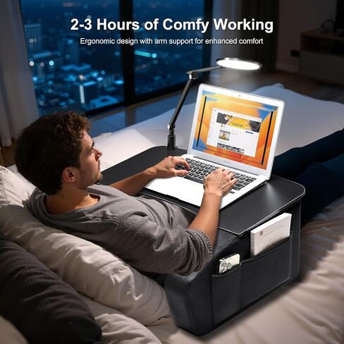 Lap Desk for Adults with Arm Rests,Ergonomic Laptop Pillow Stand for Bed,Couch,Floor,Large Table for Long Hours Work,Eating,Gaming,Reading and Writing,Lap Laptop Desk for College Dorm Room in Saudi Arabia