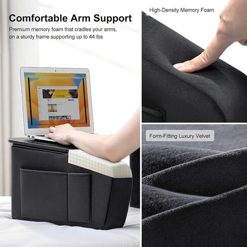Lap Desk for Adults with Arm Rests,Ergonomic Laptop Pillow Stand for Bed,Couch,Floor,Large Table for Long Hours Work,Eating,Gaming,Reading and Writing,Lap Laptop Desk for College Dorm Room in Saudi Arabia