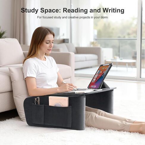 Lap Desk for Adults with Arm Rests,Ergonomic Laptop Pillow Stand for Bed,Couch,Floor,Large Table for Long Hours Work,Eating,Gaming,Reading and Writing,Lap Laptop Desk for College Dorm Room in Saudi Arabia