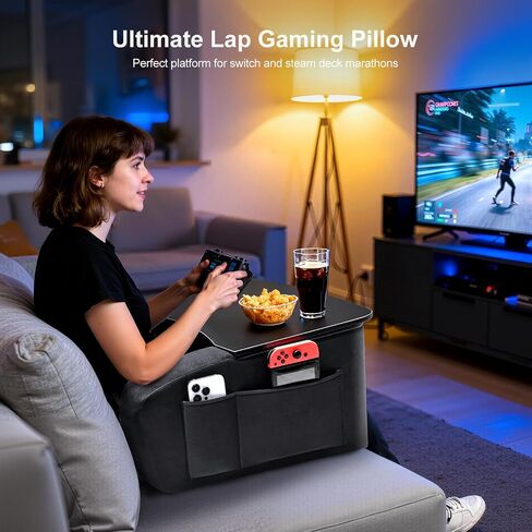Lap Desk for Adults with Arm Rests,Ergonomic Laptop Pillow Stand for Bed,Couch,Floor,Large Table for Long Hours Work,Eating,Gaming,Reading and Writing,Lap Laptop Desk for College Dorm Room in Saudi Arabia