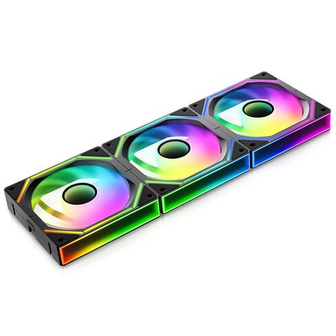 Gamma F12 Uni 120mm PC Fans ، مروحة تبريد حالة الكمبيوتر Daisy-Chain ، مرآة Infinity Gen الجديدة ، تأثيرات ضوء Argb المتدفق ، PWM منخفضة الضوضاء ، حتى 1800 دورة في الدقيقة 9-Blade (BK ، 3pcs) in Kuwait