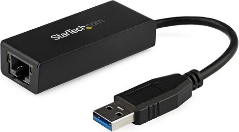 Startech.com USB 3.0 إلى Gigabit Ethernet Adapter - 10/100/1000 NIC Network Adapter & Startech.com USB to Serial Adapter - 1 Port - FTDI USB UART Chip - DB9 (9 -Pin) - USB to RS232 Adapter ، Black in Saudi Arabia