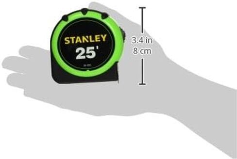 ستانلي 33-415 25 قدمًا × 1 في شريط قياس أخضر Hi-Vis مع طلاء شفرة Tylon in Kuwait