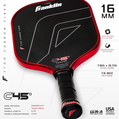 Franklin Sports Pro Pickleball Paddles - C45 Carbon Fiber Series - USAP + UPA معتمدة - تصميم لاعب محترف in Saudi Arabia