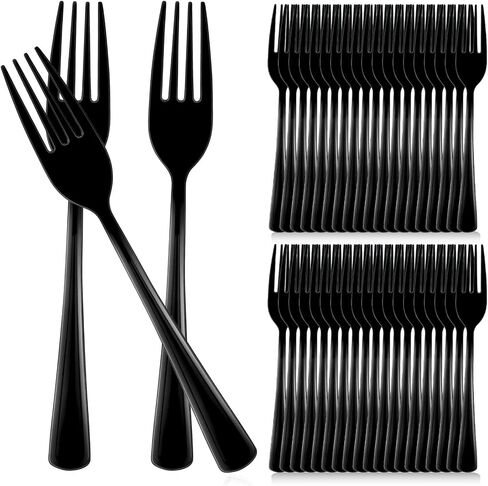 Minatee 50 Pcs Plastic Forks Disposable Cutlery Heavy Duty Dinnerware Plastic Silverware Flatware for Parties Supplies Dessert Picnics Holiday House(Pink) in Saudi Arabia