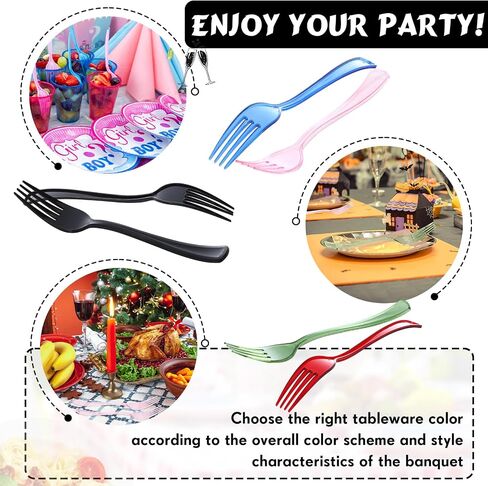 Minatee 50 Pcs Plastic Forks Disposable Cutlery Heavy Duty Dinnerware Plastic Silverware Flatware for Parties Supplies Dessert Picnics Holiday House(Pink) in Saudi Arabia