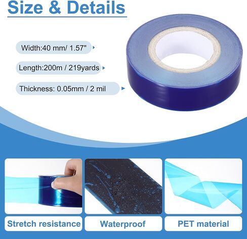 PATIKIL Removable Protective Film Tape, 2 Inch x 656 ft PE Surface Protective Scratch Film Tape Roll for Furniture Electrical Appliances Plastic Hardware High Stickiness Clear in Saudi Arabia