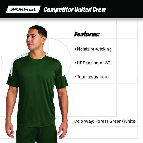 SPORT-TEK Competitor United Crew | Gym T-Shirt for Men & Women, Summer Fashion Workout Top, Casual Athletic Clothing in Saudi Arabia