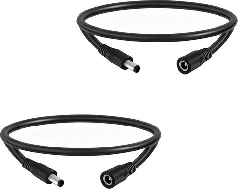 5.5mm x 2.1mm 9.8FT DC Power Extension Cable Male to Female 12V/24V 14AWG DC Connection Cable for CCTV Surveillance Camera Amplifiers LED Strip Lights Solar Panels Energy Storage Power Supply 2 pcs in Saudi Arabia