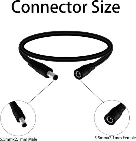 5.5mm x 2.1mm 9.8FT DC Power Extension Cable Male to Female 12V/24V 14AWG DC Connection Cable for CCTV Surveillance Camera Amplifiers LED Strip Lights Solar Panels Energy Storage Power Supply 2 pcs in Saudi Arabia