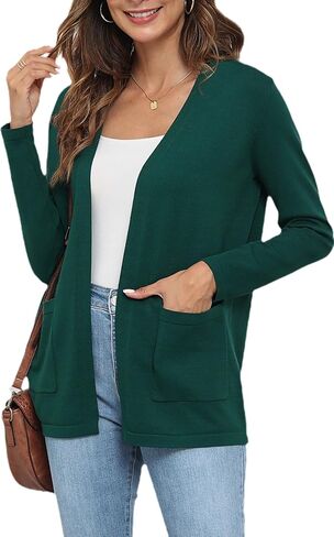 Womens 2024 Opening Cardigan Sweater Lightweight Cardigan Sweater Coat with Pocket Office Coat in Kuwait