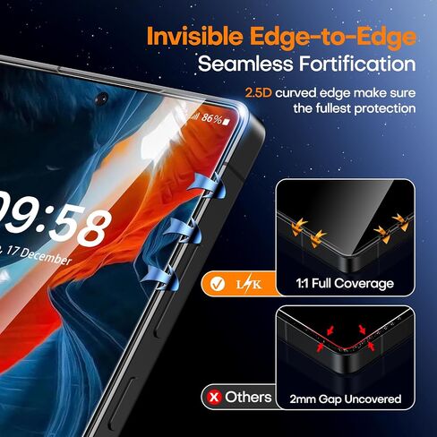 LϟK [3 Pack] for Samsung Galaxy S24 FE Screen Protector Tempered Glass + Dusting-Install Frame [Mil-Grade Drop Proof ] Touch Sensitive 0 Bubbles HD Film for S24 FE in Saudi Arabia