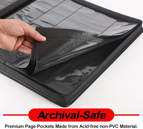 Premium 2000 Pocket Card Binder - 20 Pocket Trading Card Binder with Sleeves Fits 2000 Cards, Ringless Card Album for TCG - Model A，Classic Black in Kuwait