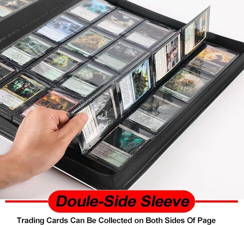 Premium 2000 Pocket Card Binder - 20 Pocket Trading Card Binder with Sleeves Fits 2000 Cards, Ringless Card Album for TCG - Model A，Classic Black in Kuwait