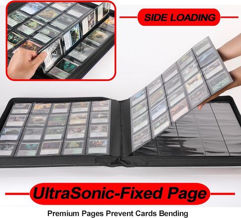 Premium 2000 Pocket Card Binder - 20 Pocket Trading Card Binder with Sleeves Fits 2000 Cards, Ringless Card Album for TCG - Model A，Classic Black in Kuwait