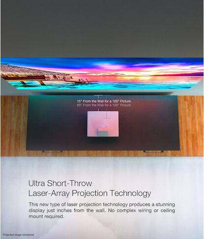Epson EpiQvision Ultra LS500 Laser Ultra Throw Throw Projector ، 4000 Lumens ، 4K Pro-UHD ، HDR ، Android TV ، Google Assistant ، HDMI 2.0 ، مكبرات صوت مدمجة-أسود (متجدد) in Saudi Arabia