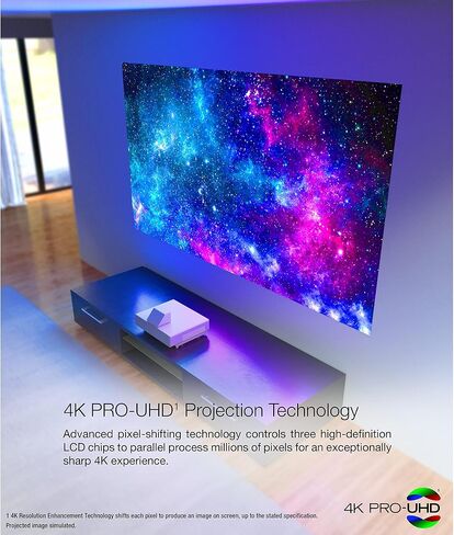 Epson EpiQvision Ultra LS500 Laser Ultra Throw Throw Projector ، 4000 Lumens ، 4K Pro-UHD ، HDR ، Android TV ، Google Assistant ، HDMI 2.0 ، مكبرات صوت مدمجة-أسود (متجدد) in Saudi Arabia