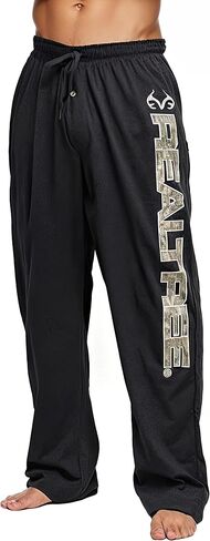 Realtree Black Pajama Pants for Men, Cotton-Poly Jersey PJ Pants, Men's Sleepwear PJ Bottoms (Black, X-Large) in Saudi Arabia