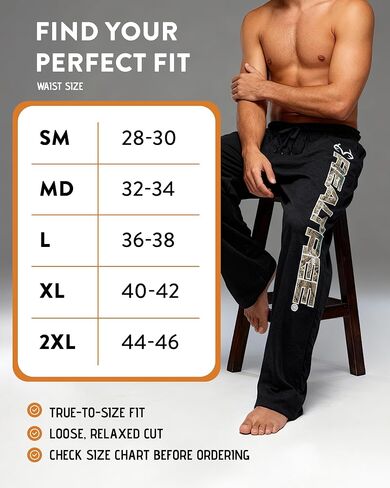 Realtree Black Pajama Pants for Men, Cotton-Poly Jersey PJ Pants, Men's Sleepwear PJ Bottoms (Black, X-Large) in Saudi Arabia