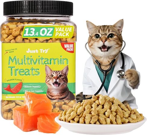 13.4 أوقية Lysine Cat يعامل نكهة السلمون الطبيعية بسكويتات القطط الصحيحة بسكويت الوجبات الخفيفة ليسين لرعاية الأسنان للقطط والقطط in Kuwait