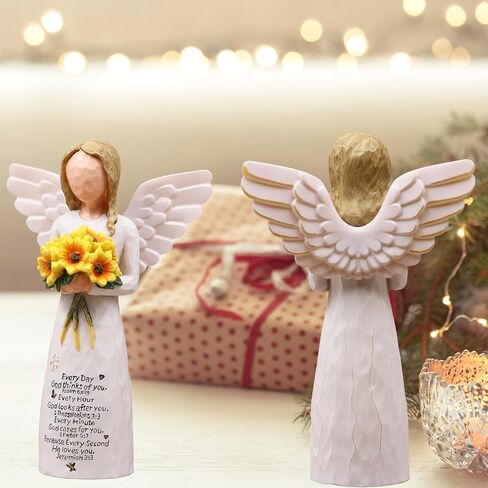 Christian Gifts for Women Birthday Unique, Religious Gifts for Women, Friends, Mom, Sister-Spiritual Inspirational Gift, Hand-Painted Sunflower Angel Figurine in Saudi Arabia