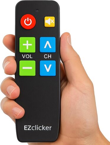 EZclicker TV Remote for Seniors, Extra Simple Big Button Remote (Black) in Kuwait