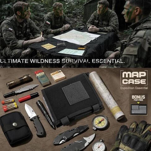 Military Map Case & Tactical Map Pouch with MOLLE, Waterproof TPU Holder in Kuwait