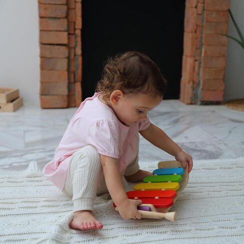 صندوق الإيقاع Plantoys - طبول طفل صغير مصنوع بشكل مستدام على أساس صندوق أسطوانة Cajon للإبداع والمهارات الحركية الدقيقة ، المصنوعة من الخشب الطبيعي والغراء والأصباغ in Kuwait