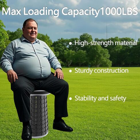 2025 Upgraded XXL Collapsible Stool with Cushion 20.4", 200Kg Max Weight, Wider & Taller Pop Up Seat, Heavy Duty Portable Retractable Folding Stool or Travel Foot Rest, Gift for Camping & Outdoors in Kuwait