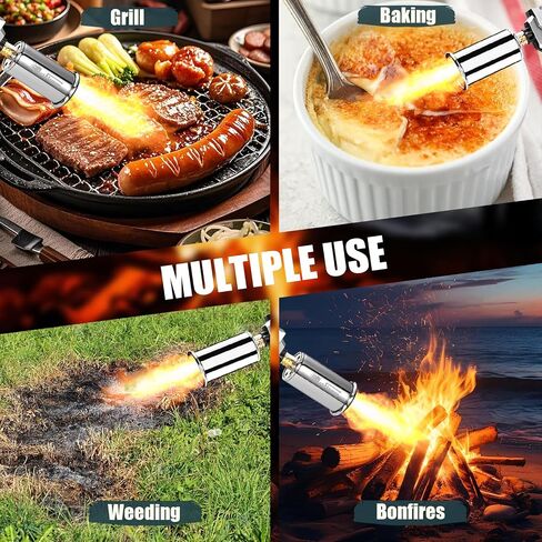Propane Torch Gun – Powerful Grill & Cooking Torch max. 800,000 BTUs – Culinary Torch Sous Vide – Adjustable Flamethrower for BBQ, Campfire, Charcoal Wood Grills Lighter(Tank Not Included) in Kuwait