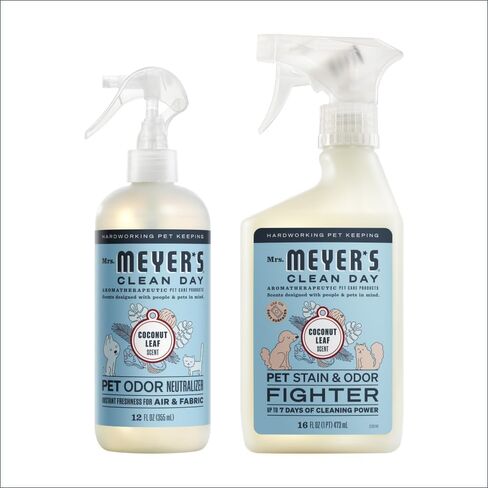 السّيدة. تشمل مجموعة Meyer's Clean Day Cat Care ، Spritz القطط - Peach و Pet Stain & Odor Fighter - أوراق جوز الهند in Kuwait