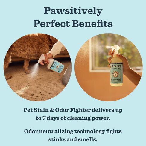 السّيدة. تشمل مجموعة Meyer's Clean Day Cat Care ، Spritz القطط - Peach و Pet Stain & Odor Fighter - أوراق جوز الهند in Kuwait