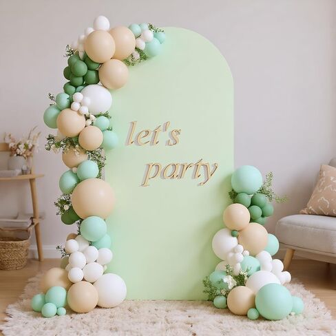 UDEAR 7.2FT & 6.0FT Metal Arch Stand Set with White Covers, Arc Design Fitted Backdrops for Weddings, Parties, Baby Showers, Includes 2 Arch Stands & Fabric Covers in Saudi Arabia