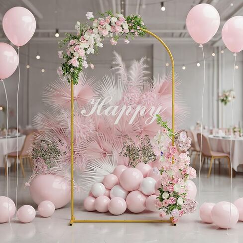 UDEAR 7.2FT & 6.0FT Metal Arch Stand Set with White Covers, Arc Design Fitted Backdrops for Weddings, Parties, Baby Showers, Includes 2 Arch Stands & Fabric Covers in Saudi Arabia