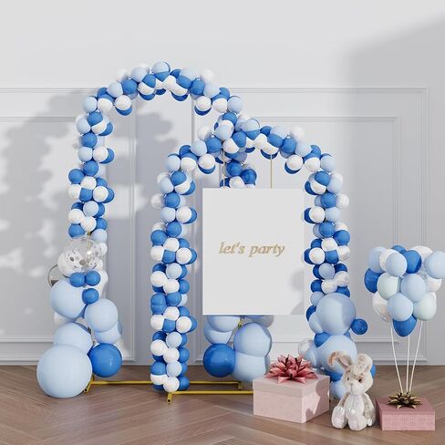 UDEAR 7.2FT & 6.0FT Metal Arch Stand Set with White Covers, Arc Design Fitted Backdrops for Weddings, Parties, Baby Showers, Includes 2 Arch Stands & Fabric Covers in Saudi Arabia