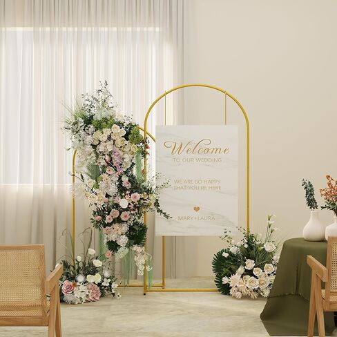 UDEAR 7.2FT & 6.0FT Metal Arch Stand Set with White Covers, Arc Design Fitted Backdrops for Weddings, Parties, Baby Showers, Includes 2 Arch Stands & Fabric Covers in Saudi Arabia