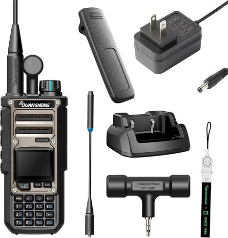 Quansheng TK11 (8) Multi-Band Walkie Talkie-10W ، تنبيهات الطقس NOAA ، 999 CH ، عداد التردد ، شحن النوع C و 3000 مللي أمبير في الهواء in Kuwait