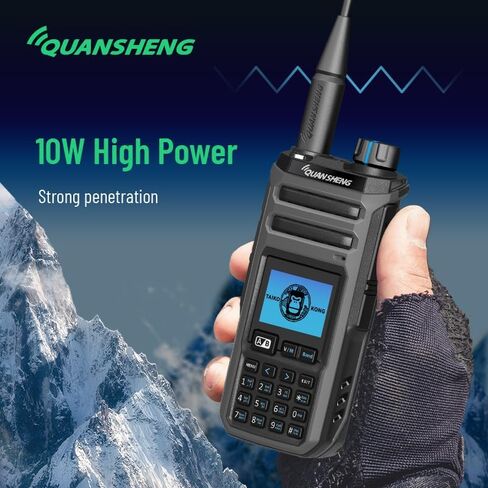 Quansheng TK11 (8) Multi-Band Walkie Talkie-10W ، تنبيهات الطقس NOAA ، 999 CH ، عداد التردد ، شحن النوع C و 3000 مللي أمبير في الهواء in Kuwait