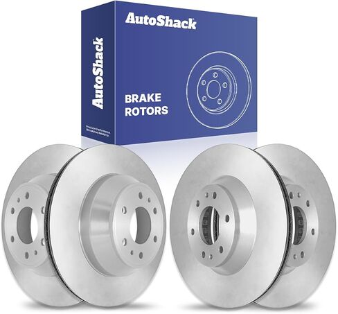 AutoShack Black Hat Drilled and Slotted Brake Rotors Front and Rear Brake Rotor Replacement Kit for Chev Trailblazer Oldsmobile Bravada Buick Rainier Isuzu Ascender 2002-2005 GMC Envoy PR65071PR65075 in Saudi Arabia