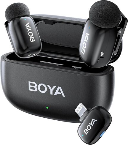 Boya Mini USB-C Wireless Lavalier Microphone لـ Andriod iPhone 16/15 ، MIC Mini Fltra Mini مع تبديل صوت الذكاء الاصطناع in Saudi Arabia