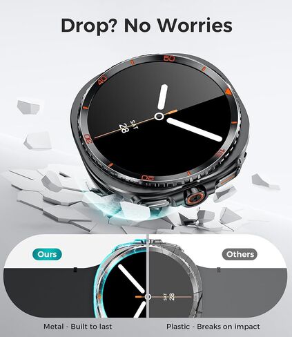 Goton Metal Case with Screen Protector for Galaxy Watch Ultra/Ultra 2 (2025) 47mm – 360° Full-Body Rugged Stainless Steel Bumper + Back Cover, Designed for Samsung Galaxy Watch 7/8 Ultra in Saudi Arabia