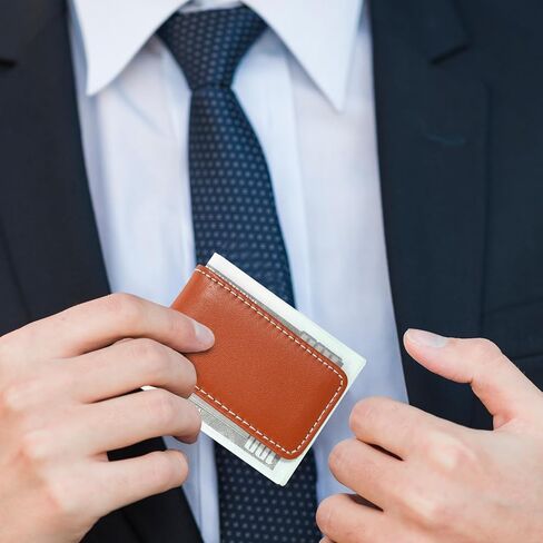 Black Magnetic Money Clip Minimalist Design Cash Wallet Slim Leather Business Money Holder for Card Men Wallet in Kuwait