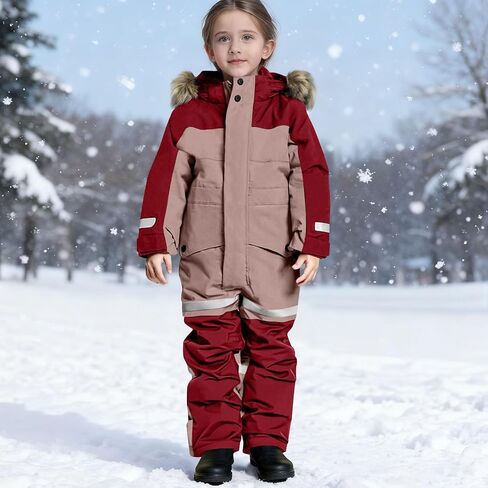 YRAETENM Snow Suit for Kids One Piece Boys Girls Snowboard Suits Ski Coveralls Winter Outdoor Waterproof Windproof Snowsuits in Saudi Arabia