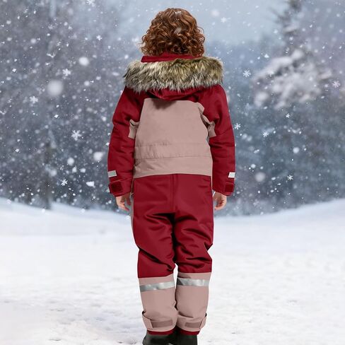 YRAETENM Snow Suit for Kids One Piece Boys Girls Snowboard Suits Ski Coveralls Winter Outdoor Waterproof Windproof Snowsuits in Saudi Arabia