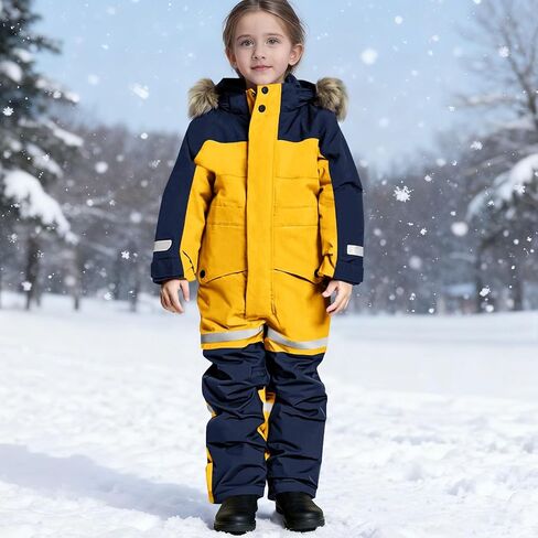 YRAETENM Snow Suit for Kids One Piece Boys Girls Snowboard Suits Ski Coveralls Winter Outdoor Waterproof Windproof Snowsuits in Saudi Arabia